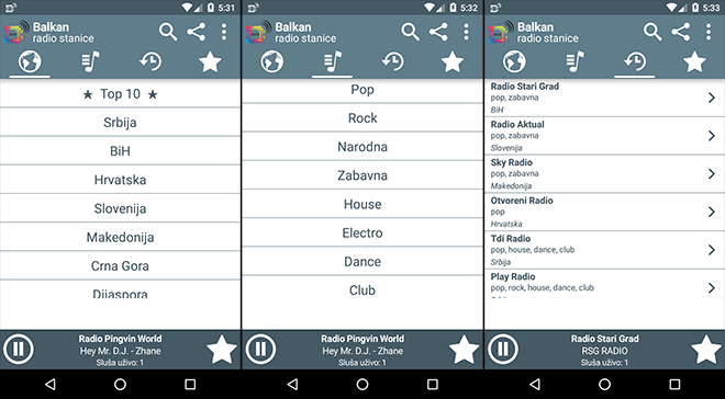 Android aplikacija Balkan Radio Stanice