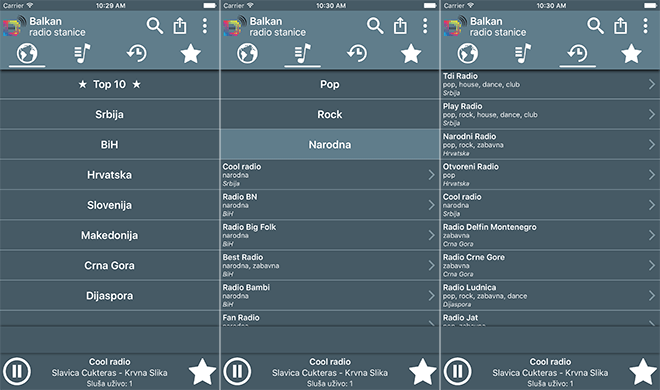 iOS (iPhone, iPad i iPod) aplikacija Balkan Radio Stanice